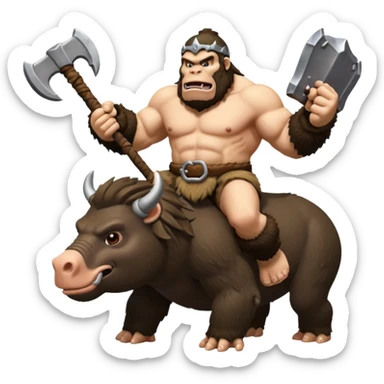 king kong on hog rider clash of clans sticker