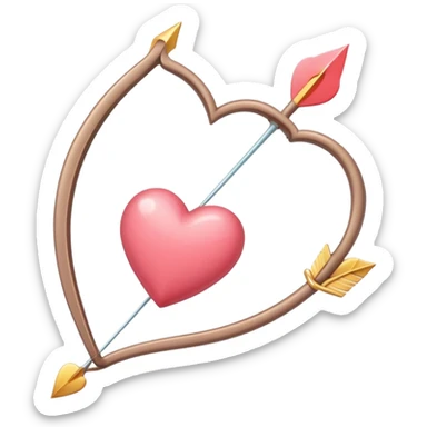 Romantic pastel Cupid’s bow and arrow sticker
