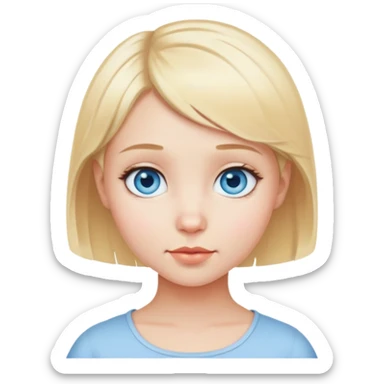 Cute Babygirl blonde Short Hair Blue eyes  sticker