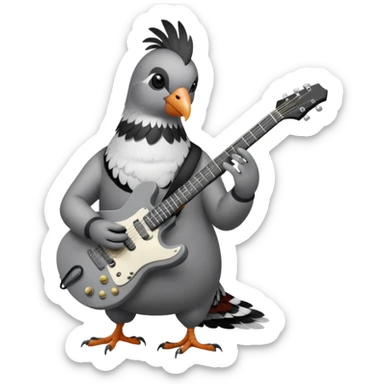 Pigeon playing electric guitar sticker