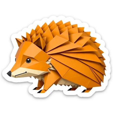 origami hedgehog half fox half hedgehog in color #A8FBD3 sticker