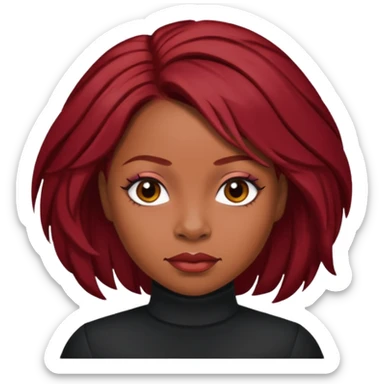 LaTavia Robeson with dark red hair sticker