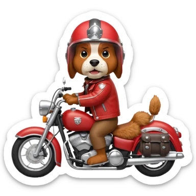 extremely angry bassett hound on a motorcycle sticker