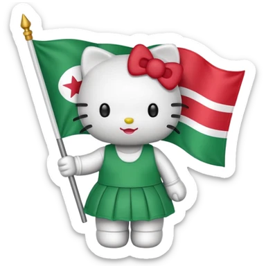 Hello kitty holding somaliland flag sticker