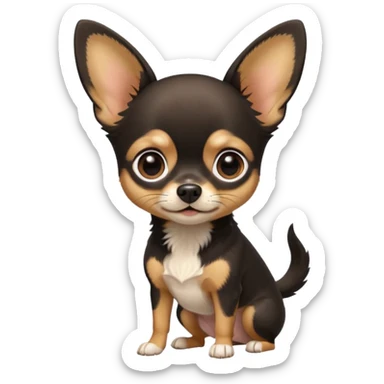 Chihuahua noir marron et feu sticker