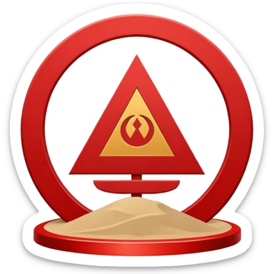 Create a circular casting sigil based off of the wizard101 balance school using base color sand and trim color red. A scale is the main focus here  sticker