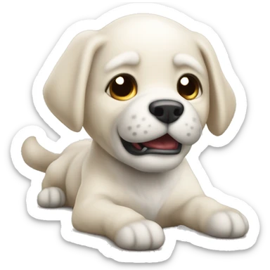 Un animal perrito mostrando su fuerza sticker