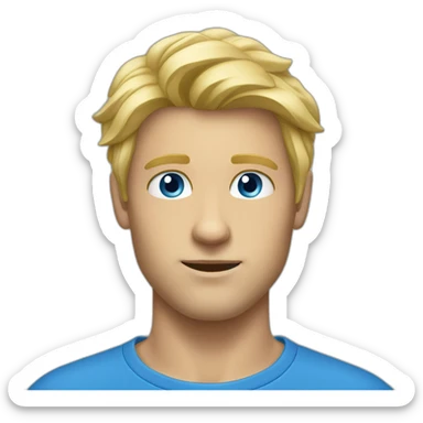 Homme cheveux long blond au yeux bleu sticker