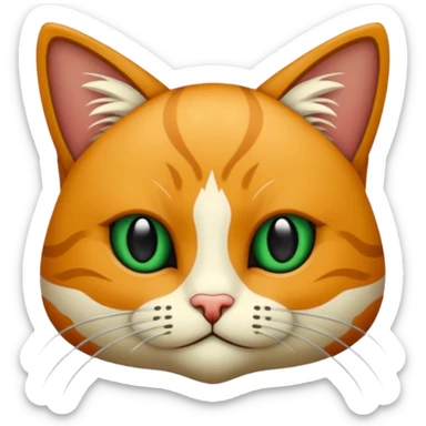 Bir siyah renkli kedi gözleri yeşil ve oturuyor sticker