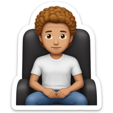 man with coily chairs sticker
