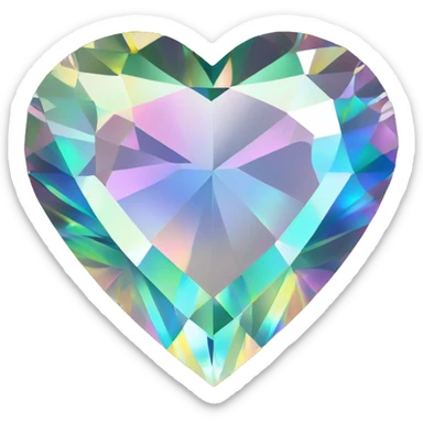 Heart shaped 56-carat iridescent diamond sticker