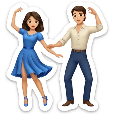 WEDDING DANCE: brunette woman and brunette man with medium length hair sticker