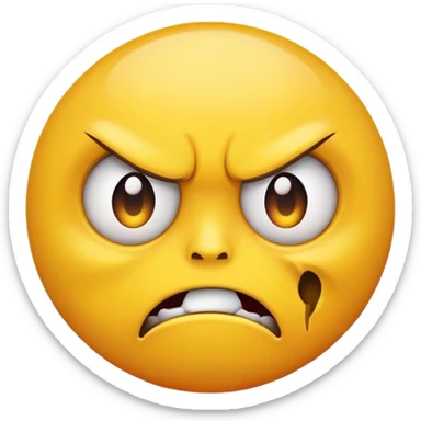 yellow circle with a death stare face sticker