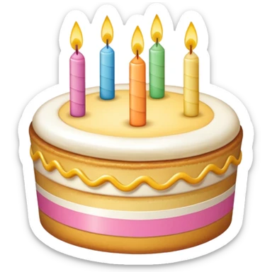 pastel de cumpleaños con colores vivios sticker