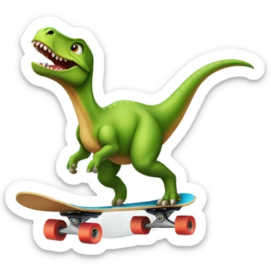 dinosaur on skateboard sticker