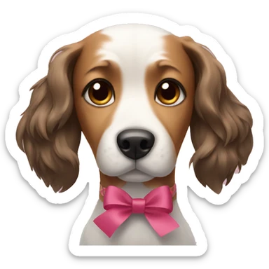Dog with bows  sticker