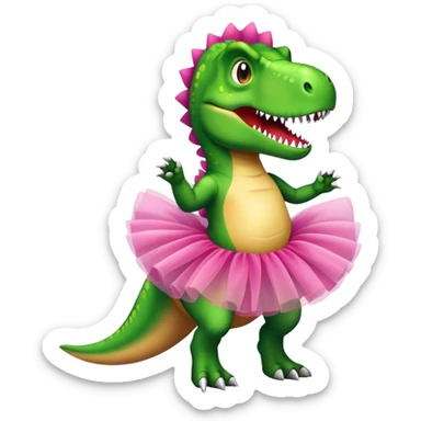 T-rex wearing a tutù  sticker
