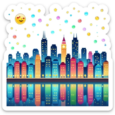 Sparkling Night View sticker