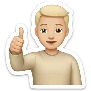 Thumbs up gesture with missing thumb sticker