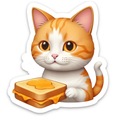 cat making a grilled cheese sandwich sticker
