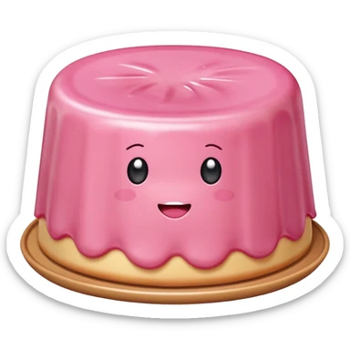 pink kawaii SPAM flan  sticker