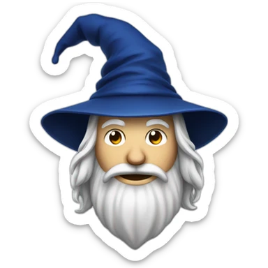 face smiling of a wizard style of Merlin, with dark blue cap, with thumbs up sticker