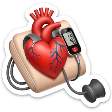 blood pressure cuff squeezing heart sticker