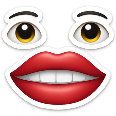 Face with its lips  colored of red with its eys close sticker