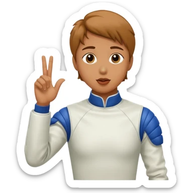 A fencer blowing a kiss sticker