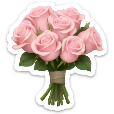 light pink rose bouquet  sticker