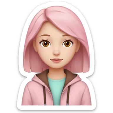 girl friends with pastel pink and brown clothes sticker