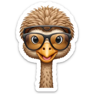 Workingout ostrich wearing sunglasses  sticker