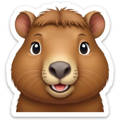 cute happy capybara sticker