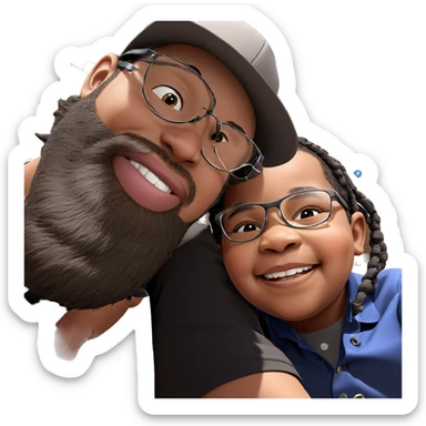 happy boys with stylish hats sticker