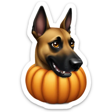 malinois run pumpkin scary spooky halloween sticker