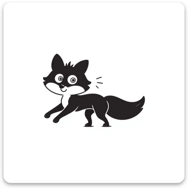 dizzy fox with spiral eyes sticker