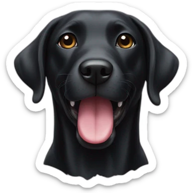 Black lab dog with bottom teeth showing  sticker