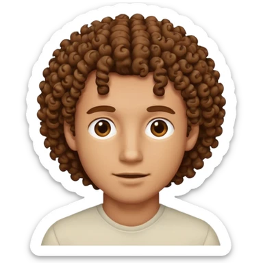 Chico moreno con pelo rizado  sticker