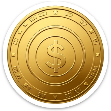golden coin dollar sticker