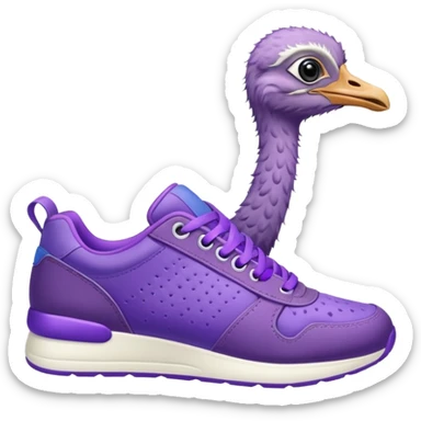  ostrich-in-purple sneakers sticker