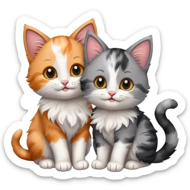 Two Cute happy kittens sticker