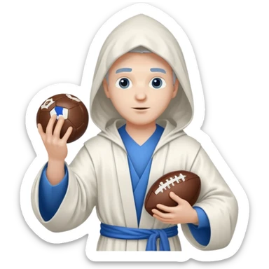 create white wizard with blue football ball sticker