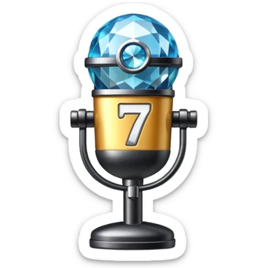 I want these emojis 💎🎤 in one frame with the number 17 I don't want a girl or boy in the pictures. sticker