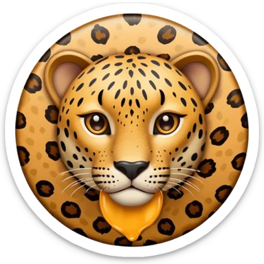 Leopard print circle with hole in the middle sticker