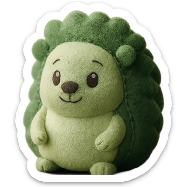 green hedgehog, soft, cute sticker