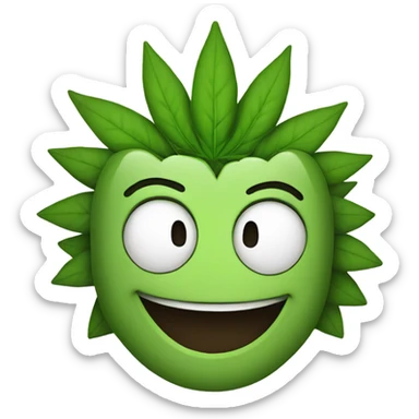 Marijuana leaf laughing  sticker
