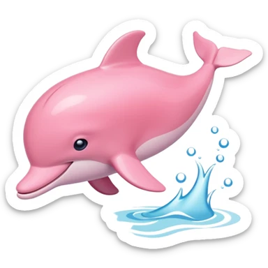 Pale pink dolphin sticker