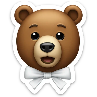 Bear with bow on head  sticker