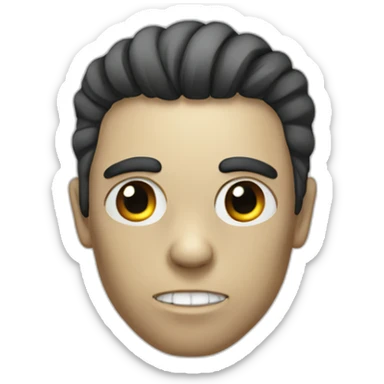 skull with neat parted hair sticker