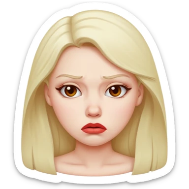 The woman made a pouty face. sticker